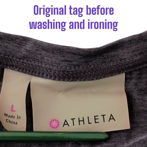 Athleta Ruched Side Tank Top L Dark Gray Sleeveless Athletic Drawstring Workout. - Picture 7 of 16